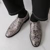 Men Derbys Oxford Skull Print Personality Nightclub Leather Shoes Men's Tuxedo Wedding Blazers Saddle Dance Shoes Plus Size