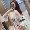 Street Celebrity Sequin Summer T-Shirt - Loose Fit, Short Sleeve, White