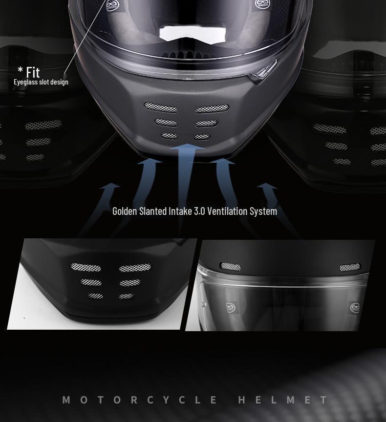 Certified Retro Fiberglass Full Face Helmet for Kids' Motorcycles and Scooters