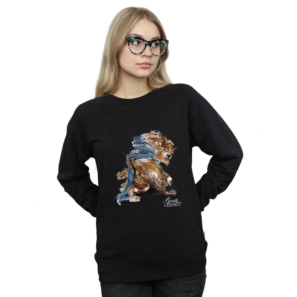 Disney Womens/Ladies Beauty And The Beast Beast Sketch Sweatshirt