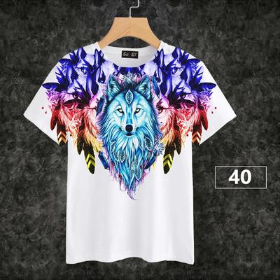 HAAR T-Shirt No. 040 Wolf or Wild Dog, Colorful