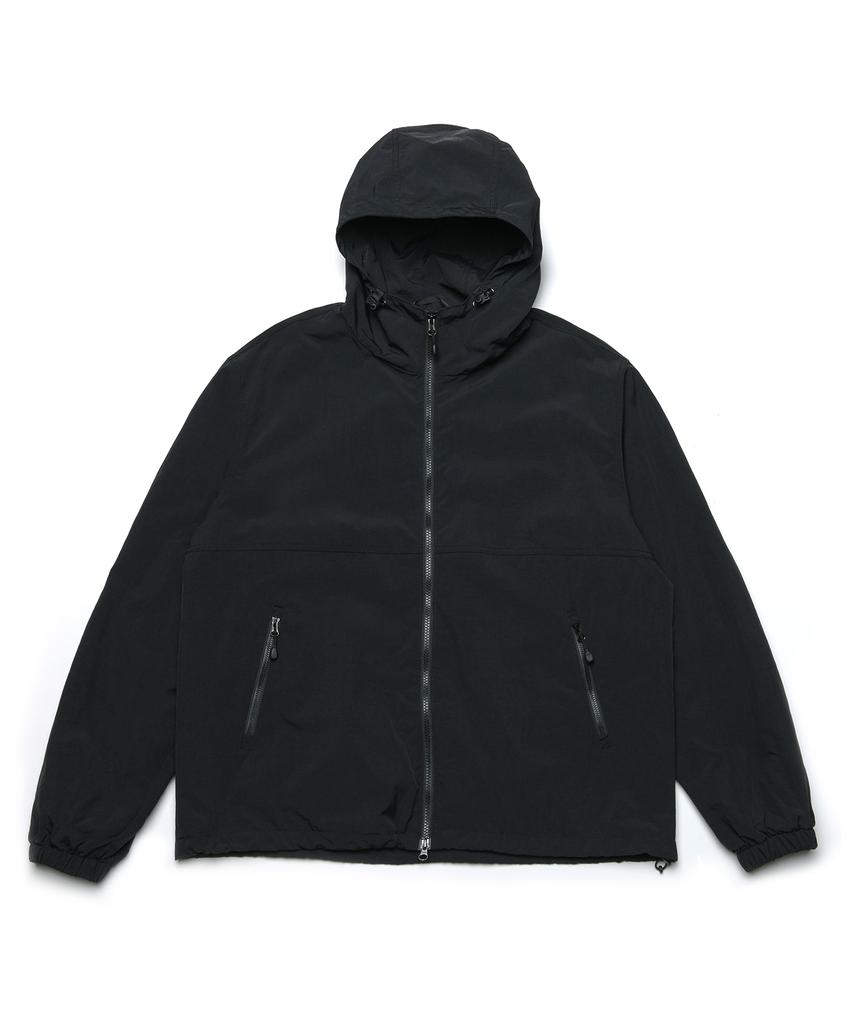 Annot Nylon Hooded Windbreaker Black