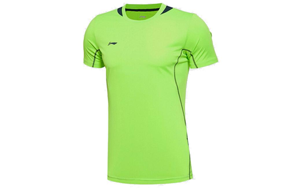 Li Ning Casual Sportswear Men's Neon Green Crew Neck Moderate AATK133-6