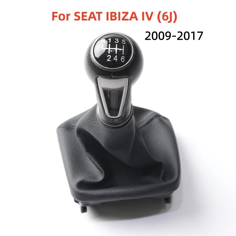 5 6 Speed Car Gear Shift Knob For SEAT IBIZA IV (6J) 2009 2010 2011 2012-2017 With Gaiter Boot Leather Cover Case Accessory