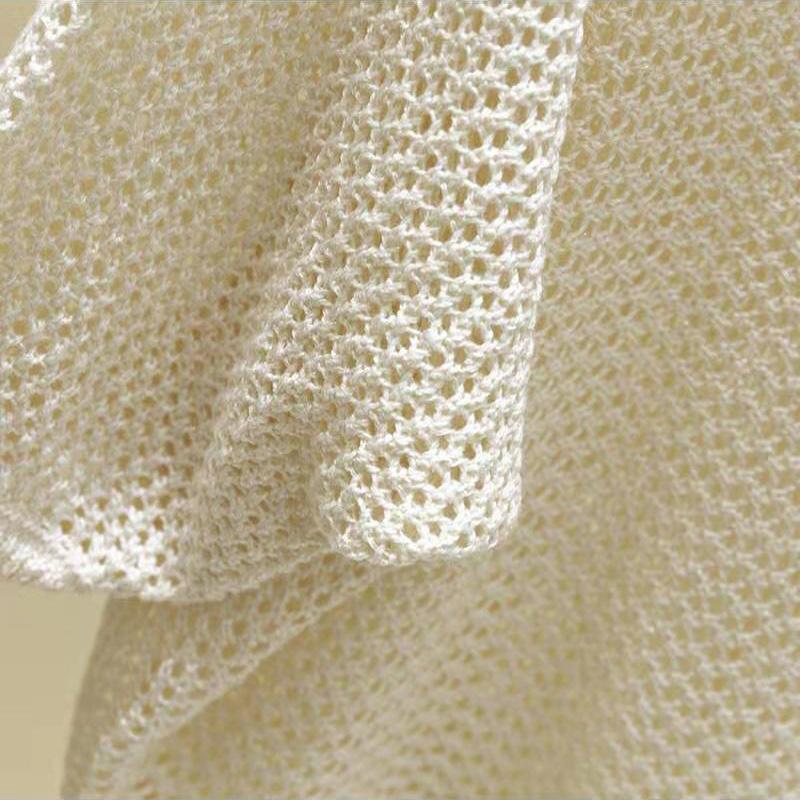 Pull à manches creuses en tricot fin et ample pour femme