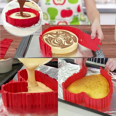 Forma na dort 4 ks Silikonová nádoba na pečení Pečení DIY Style Creative Baker Maker Čtvercové nástroje na zdobení dortů
