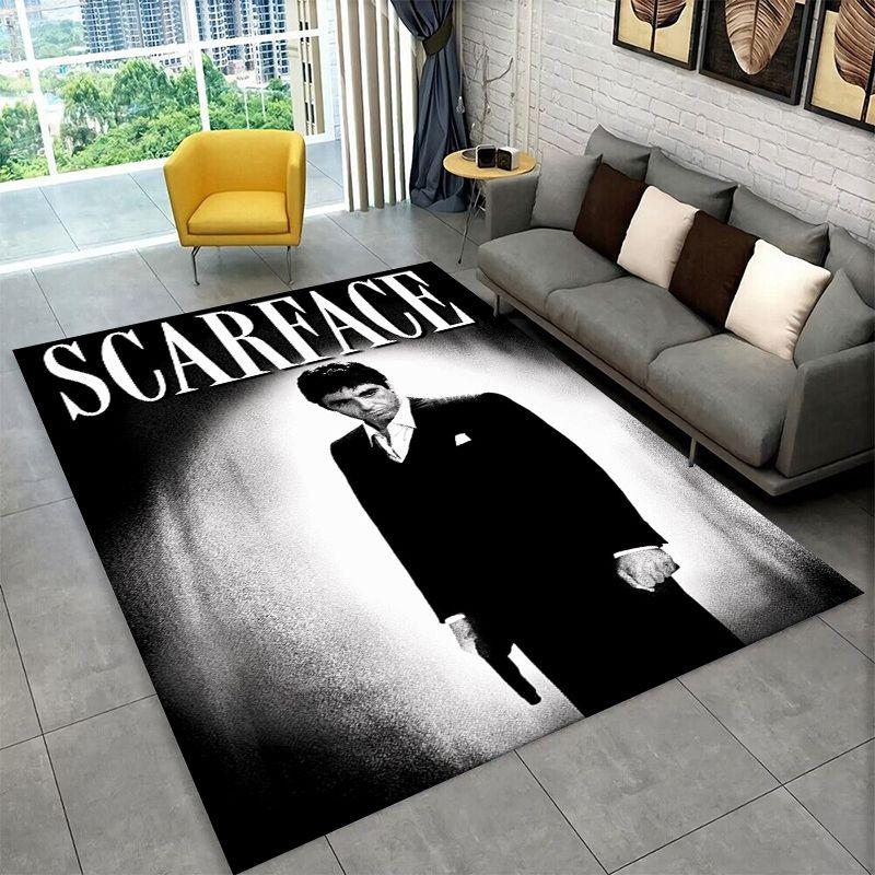 Retro Scarface Classic Movie Tony Carpet Rug for Playroom Bedroom Living Room Sofa Home Decor,kid Area Rug Non-slip Floor Mat