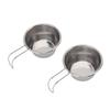 2PCS Mini Camping Cups Stainless Steel Small Stacking Cup with Handle for Outdoor Picnic Hiking