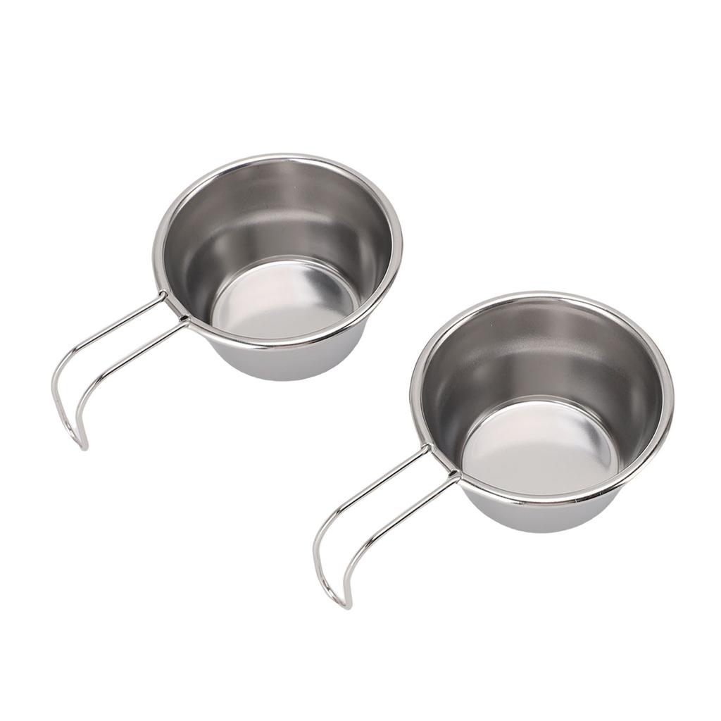 2PCS Mini Camping Cups Stainless Steel Small Stacking Cup with Handle for Outdoor Picnic Hiking