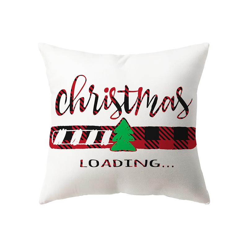 Weihnachtsthema-Elch-Druckmuster-Polyester-Kissenbezug für Zuhause, Wohnzimmer, Sofa, Dekoration, quadratischer Kissenbezug