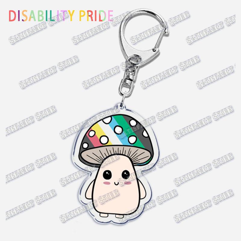 Disability Pride Key Chain Keychains Ring for Accessories Bag Pendant Keyring Jewelry Autism Festival Support