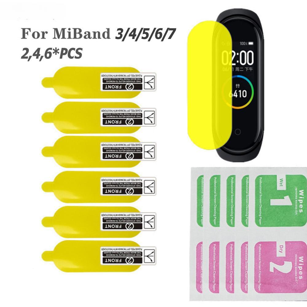 

Мягкие защитные пленки для Xiaomi Mi Band, HD-пленка для 7, защитная пленка 6, 5, 4, 3, аксессуары для ремешков, взрывозащищенная гидрогелевая пленка для экрана, защитная For miband 3