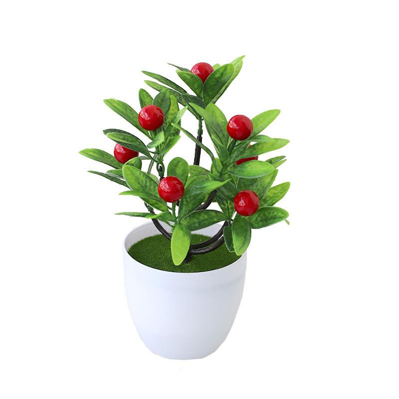 Lemon Simulated Plastic Peach Strawberry Fruit Tree Potted Artificial
