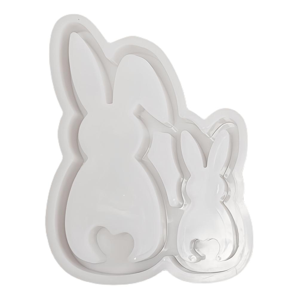 Silicone Easter Rabbit Mould DIY Animal Statue Cement Mold Non Stick Easter Egg Bunny Mold Plaster Mould for Easter Party
