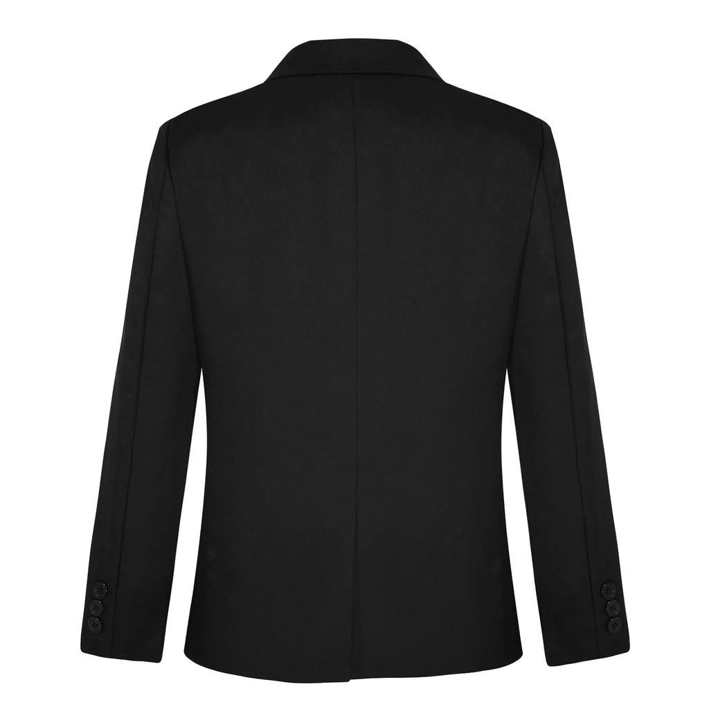 Jungen Gentleman Blazer Revers mit Kerbe Zwei Knöpfe Dekorative Taschen Schulterpolster Formelles Sakko