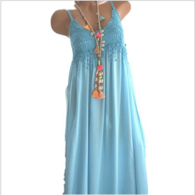 

Горячая Распродажа Сексуальное Кружевное Платье на Подтяжках Однотонное С Комбинированной Отделкой Средней Длины 5XL