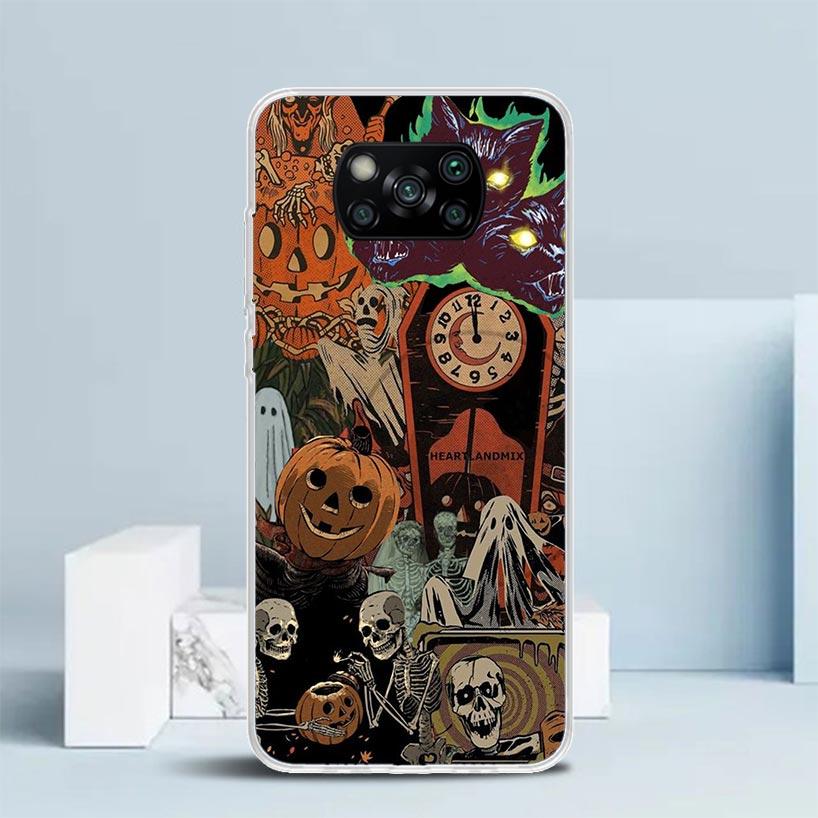 Oktober Herbst Halloween Gruselige Kürbis Handyhülle Für Xiaomi Poco F7 Ultra X5 X6 X7 Pro M7 Redmi 15C 15 13C 13 12C 12 10C 10 10A