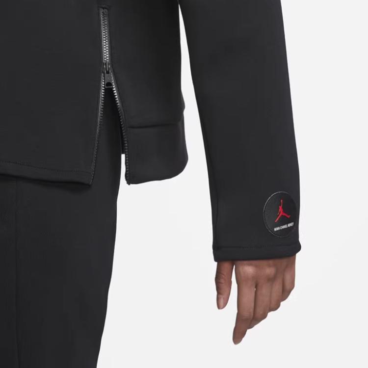 Jordan Logo Bestickt Stehkragen Halber Reißverschluss Langarm Amerikanisches Sweatshirt Damen Sweatshirt Schwarz DO4157-010