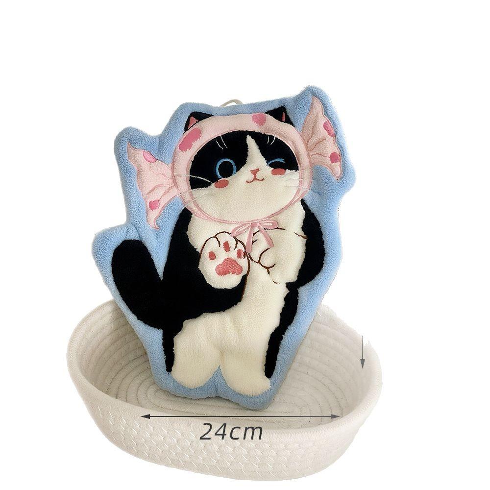 

Настенное утолщенное полотенце для рук для домашних питомцев кошек, супервпитывающее, милое мультяшное, из кораллового флиса, для кухни и ванной