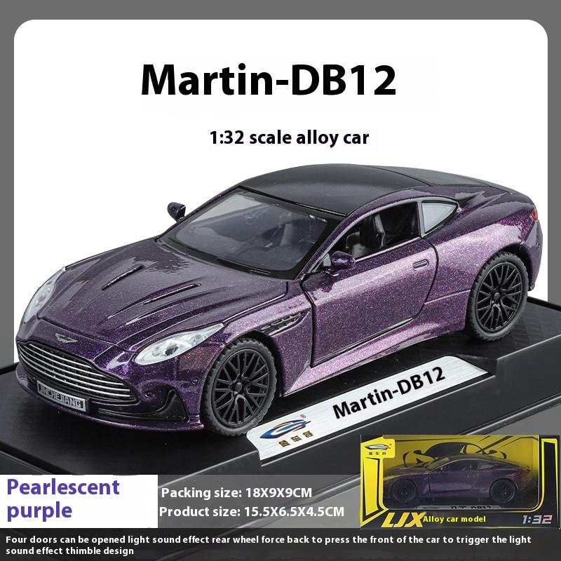 Boxed 1/32 Martin DB12 Alloy Car Model, Children's Toy Car with Sound and Lights, Holiday Gifts, Boys' Gaming Vehicle