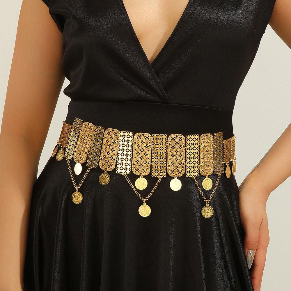 Inlaid Diamond Fringe Belt Alloy Fringe Waist Chain Vintage Waist Chain Belt  For Weddings
