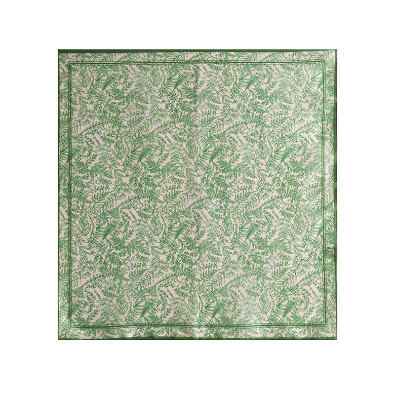 Mulberry silk silk scarf women s 2025 new small square scarf versatile green early autumn thin fashion white-collar silk small scarf 53*53cm