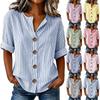 Women's Casual V-Neck Short Sleeve Blouse Cotton Linen Top for Everyday Wear