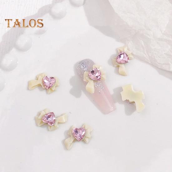 10Pcs Bow Nail Charms Dragon Heart Resin 3D Eco-friendly Nail Art Accessories for Beautiful And Charming Nails