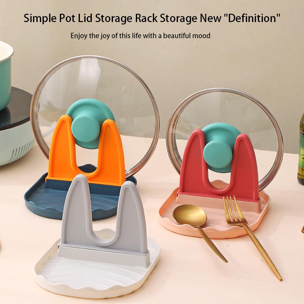Pot Lid Holder Reusable Countertop Organization Spatula Rack Shelf Washable Storage Kitchenware Counter Rest Organizer