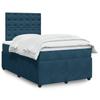 Box Spring Bed with Mattress Blue 120 x 190 cm Velvet