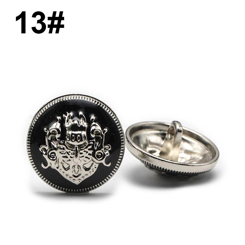 6Pcs 10-28 Mm Golden Gold Metal Buttons Garment Coat Sewing Accessories Buttons For Clothing Crafts Black Point Oil Button