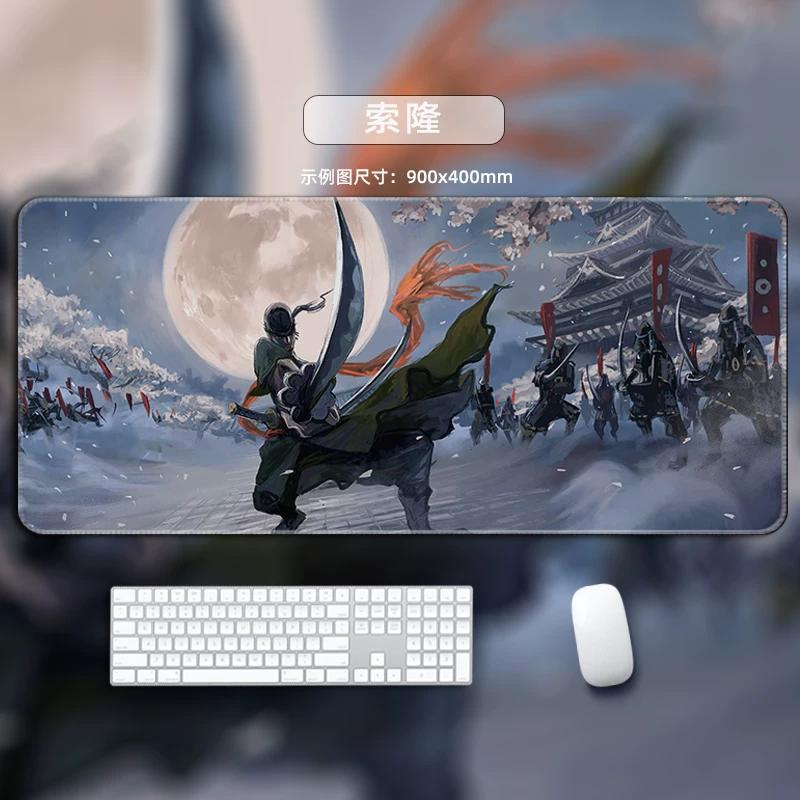 One Piece Leather Mouse Pad Oversized Small Office Gaming Keyboard Pad Desk Pad Bristle Bracelet Monkey D. Luffy Roronoa Zoro Decorative Desk Mat
