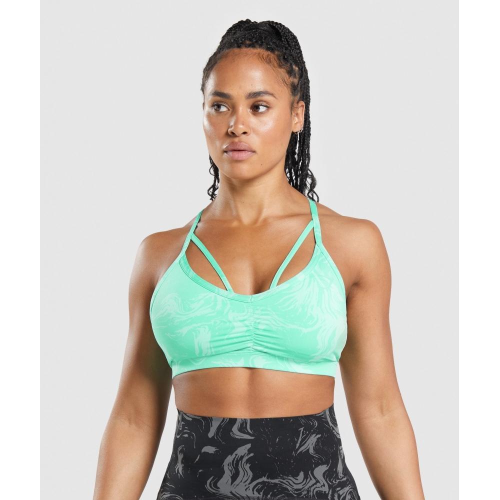 

Gymshark Gs Power Sports Bra Bright Turquoise Print B2a7j Ubhy XS