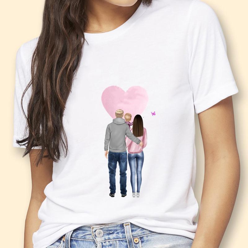 Mothers Day Theme Cute Cartoon Trend ShortSleeved Womens TShirt Polyester Fabric Simple AGeneration Style