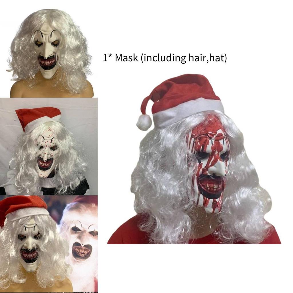 2024 Terrifier 3 Mask Disturbing Black And White Killer Clown Costume Latex Mask