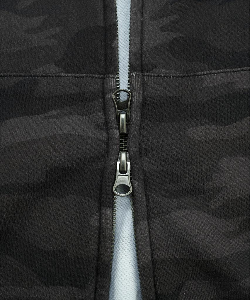 Saintpain Sp Leather Applique Camo Zip-Up Black
