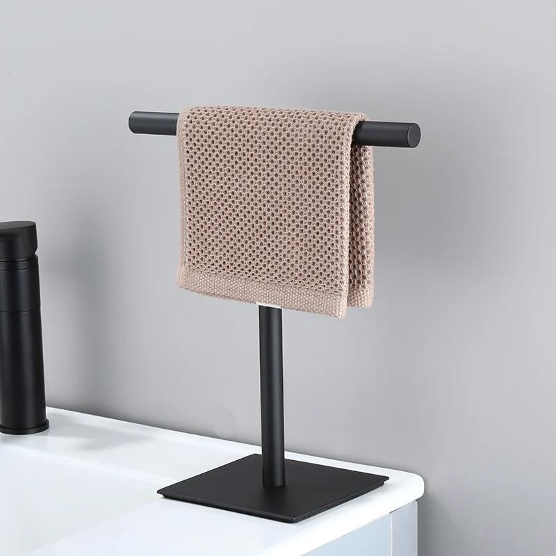 

Movable Free-Standing Hand Towel Holder paper towel holder 304 Black Bath Towel Stand Bathroom Towel Hanger Vanities Countertop чёрный