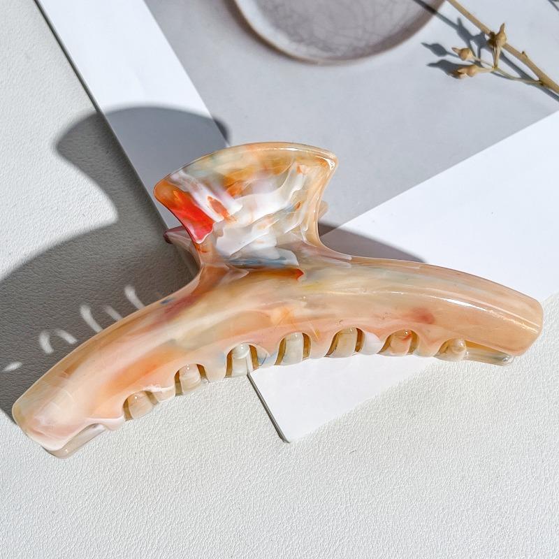 Arc-shaped Marble Gripper High-end Style Shark Hair Clip Large Volume Clip Hair Accessory