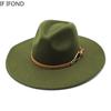 Hat Soft Fedora Hat Women Big Wide Brim 9.5cm Vintage Khaki Felted Jazz Hat Winter Formal Dress Cap Sombreros De Mujer