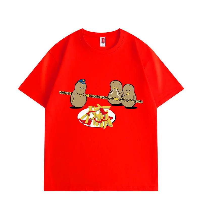 Unisexs Printed Shortsleeved 100 Cotton Shortsleeved Potato Pattern Highquality Casual Fashion Streetwear Tshirt