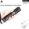 ZK20 Dropshipping USB Rechargeable XHP90 COB Powerful LED Flashlight Zoom Red Torch Light 18650 26650 Touch Switch Flashlights