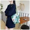 New Fashion Floral Pattern Bucket Bag Canvas Casual Shoulder Bag Large Capacity Creative Handbag for Women