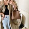 Texture fashionable and simple small bag women's new trendy bucket bag shoulder crossbody bag