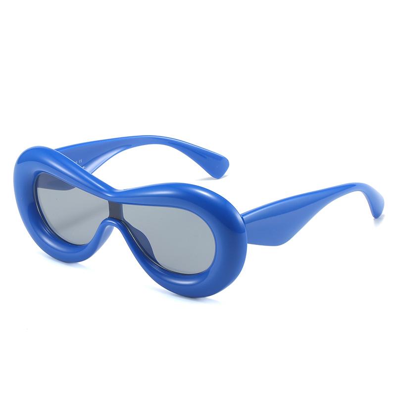 Y2K Sunglasses, Warm-Colored Wrapped Glasses, Integrated Large-Frame Sunglasses For Women