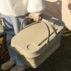 Foldable Picnic Basket Camping Table Outdoor Organizer Durable Sundries Basket  BBQ