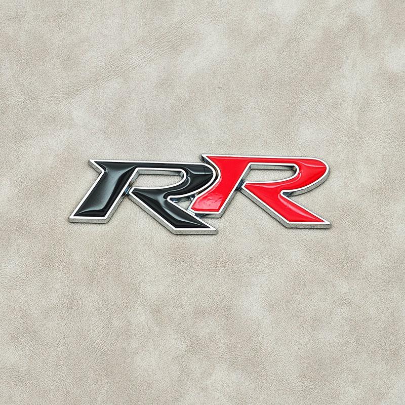 3D Metal RR Logo Car Rear Trunk Sticker Front Grille Badge Emblem Decal For Honda Accessories