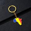 Portachiavi Premium in Acciaio Inossidabile con Ciondolo Mappa Bandiera Africa Ghana Nigeria Capo Verde Congo Uganda Regalo per Appassionati di Viaggi