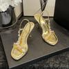 Fashion 2025Summer Sexy Stiletto High Heels Women Gladiator Sandals Luxury Rhinestone Female Party Wedding Bridal Shoes Sandalias Mujer