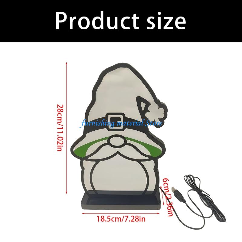 Y5GD LED Light Gnomes Traditional Ornament St. Patrick PVC Texture Perfect for Creating Festival Atmospheres