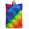 Rainbow Spirits Pompom Parade Blanket Lightweight Flannel Sofa Throw Blanket for Home Bedroom Outdoor Throws Bedspread Quilt